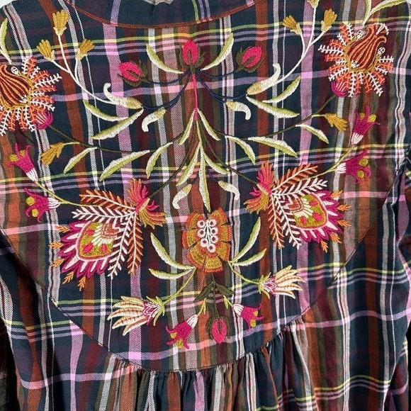 Johnny Was Rosalva Paris Effortless Blouse Size XS Plaid - Picture 6 of 12